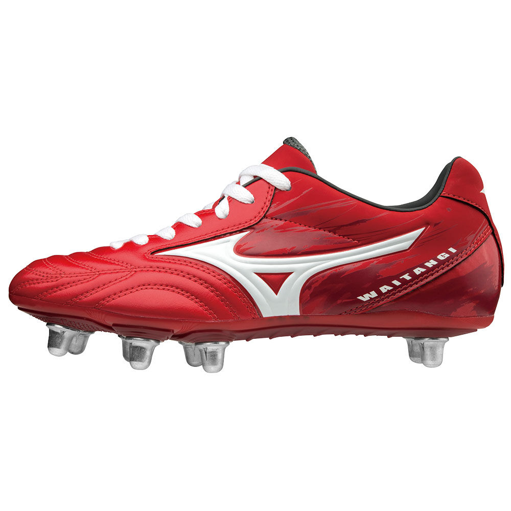 Mizuno Men's WAITANGI PS Rugby Boots Red/White (R1GA186001-YQX)